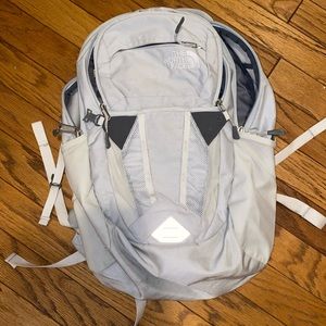 NORTH FACE BOOK BAG light gray
